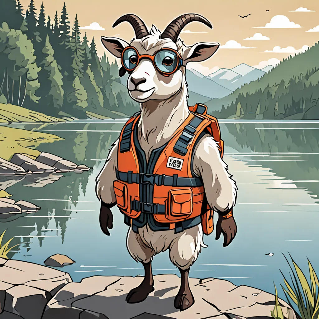The Brave Goat Swimmer