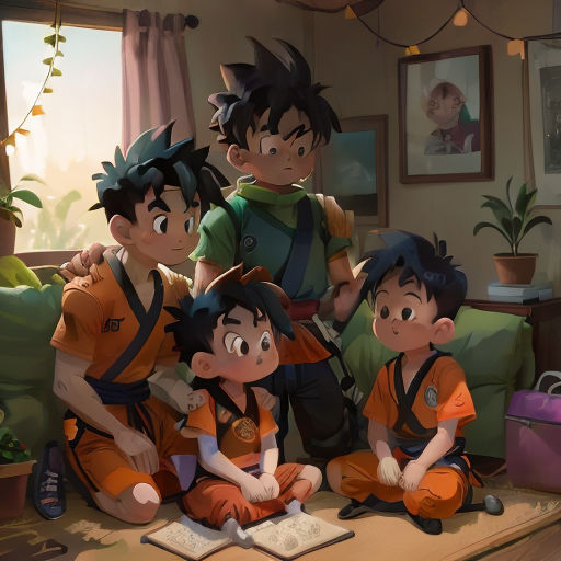a group of young boys sitting on top of a bed next to each other in a room with a window