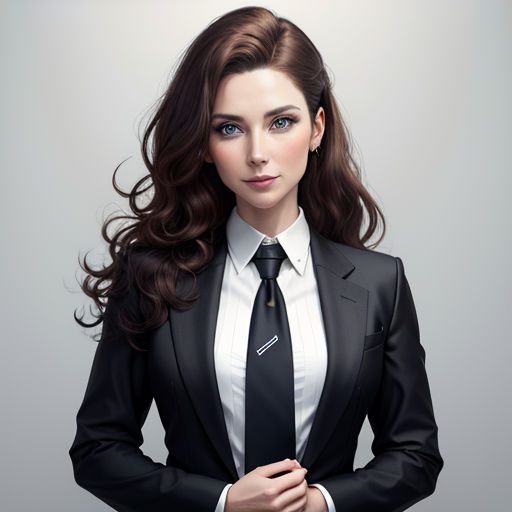 a woman in a suit and tie posing for a picture with her hands on her hips and her hands on her hips