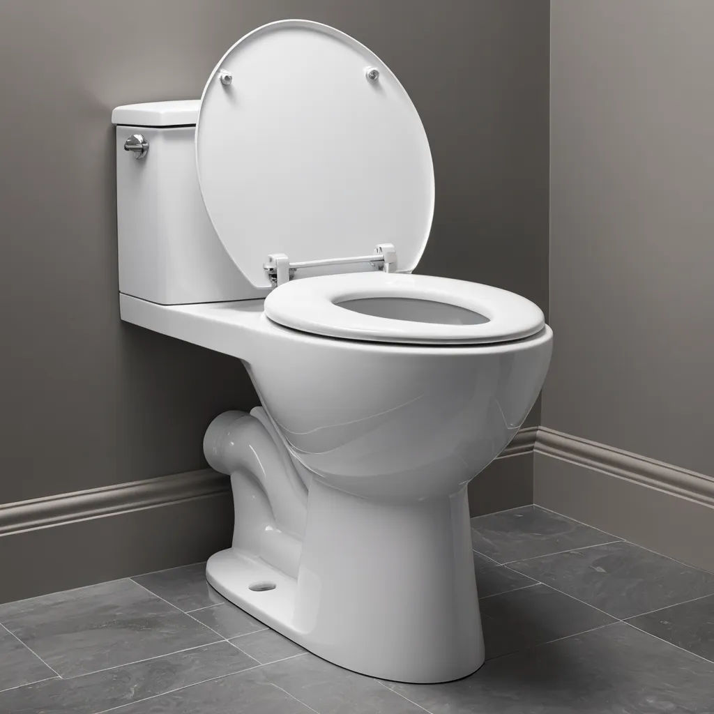 a white toilet sitting in a bathroom next to a wall with a gray wall behind it and a white toilet seat, conceptual art, a stock photo, Andries Stock, unreal engine 5 highly rendered