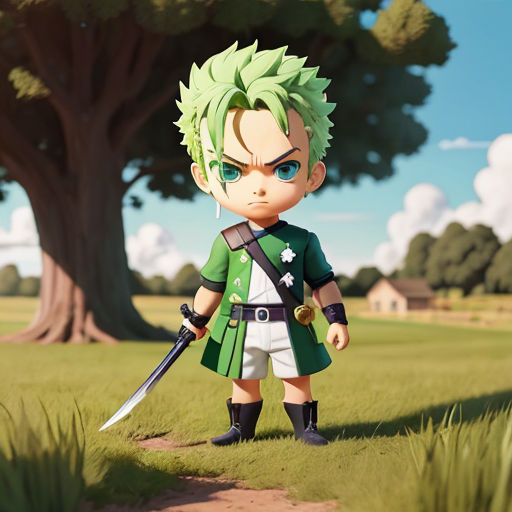 Aspiring Swordsman: Witnessing Roronoa Zoro's Inspirational