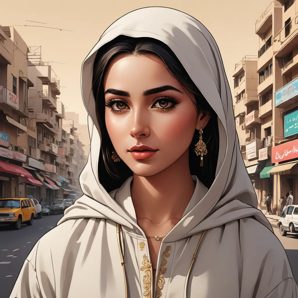 a woman in a hooded jacket is standing on a street corner in a city with cars and buildings in the background, fantasy art, a digital painting, Charlie Bowater, highly detailed digital painting