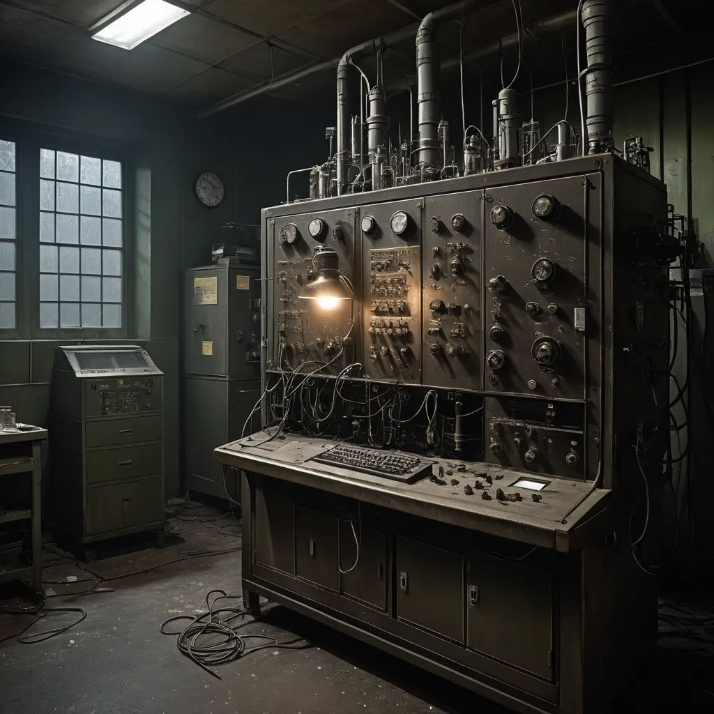 a large machine with many wires and a light on it's side in a room with a window, modular constructivism, computer graphics, Arie Smit, vfx