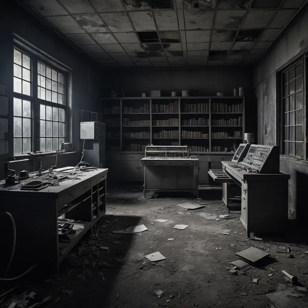a room with a desk, a computer and a book shelf in it with a lot of books on the shelves, neoplasticism, a matte painting, Arie Smit, grim yet sparkling atmosphere