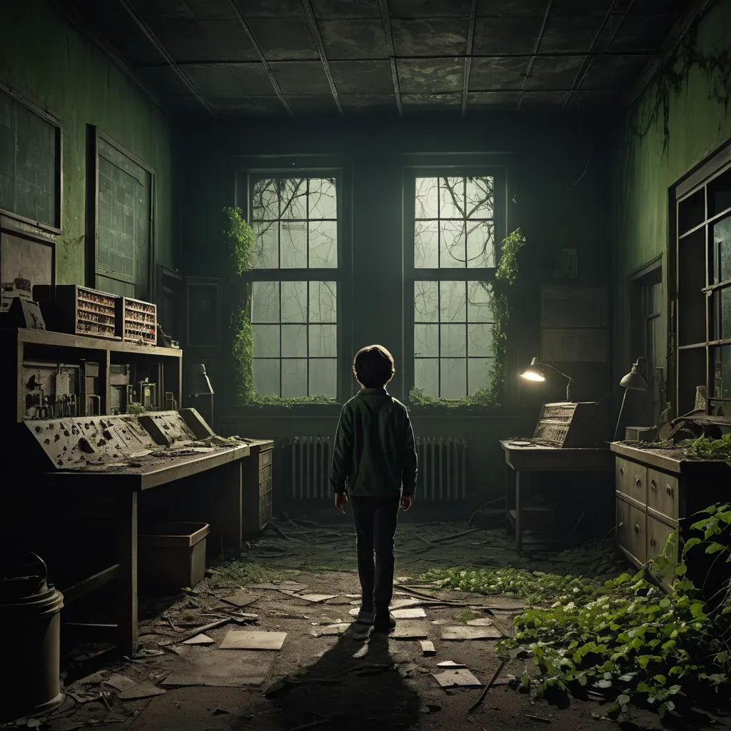 a man standing in a room with a lot of windows and plants growing on the walls and floor,, sots art, computer graphics, Eddie Mendoza, cryengine