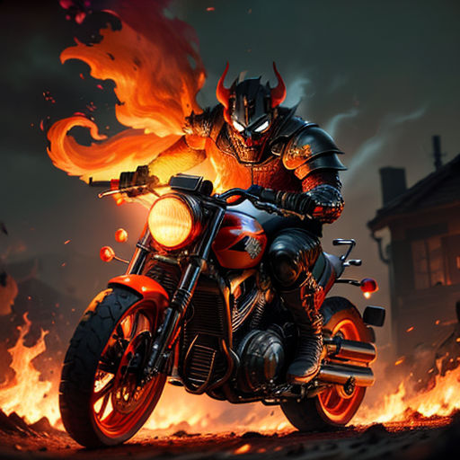 ghost rider bike on fire