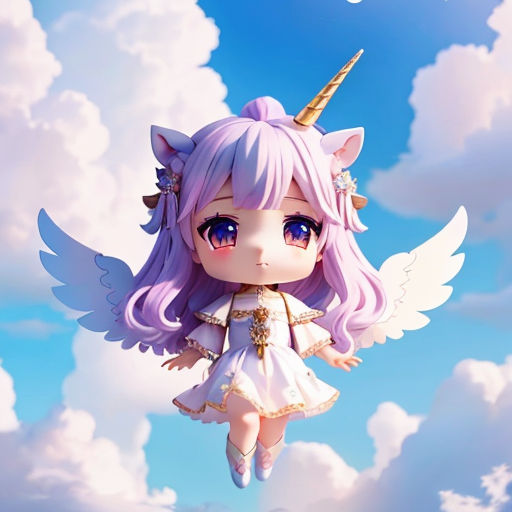 Drawing Detail Hair - Anime Chibi Unicorn Girl, HD Png Download - kindpng