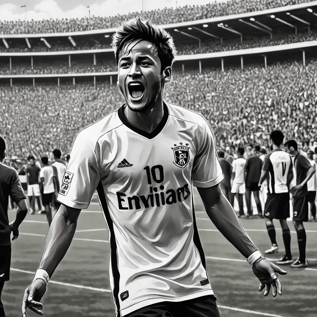 a man is celebrating a goal in a soccer game with a crowd of people watching him and the stadium is full of people, photorealism, a digital painting, David Park, behance hd