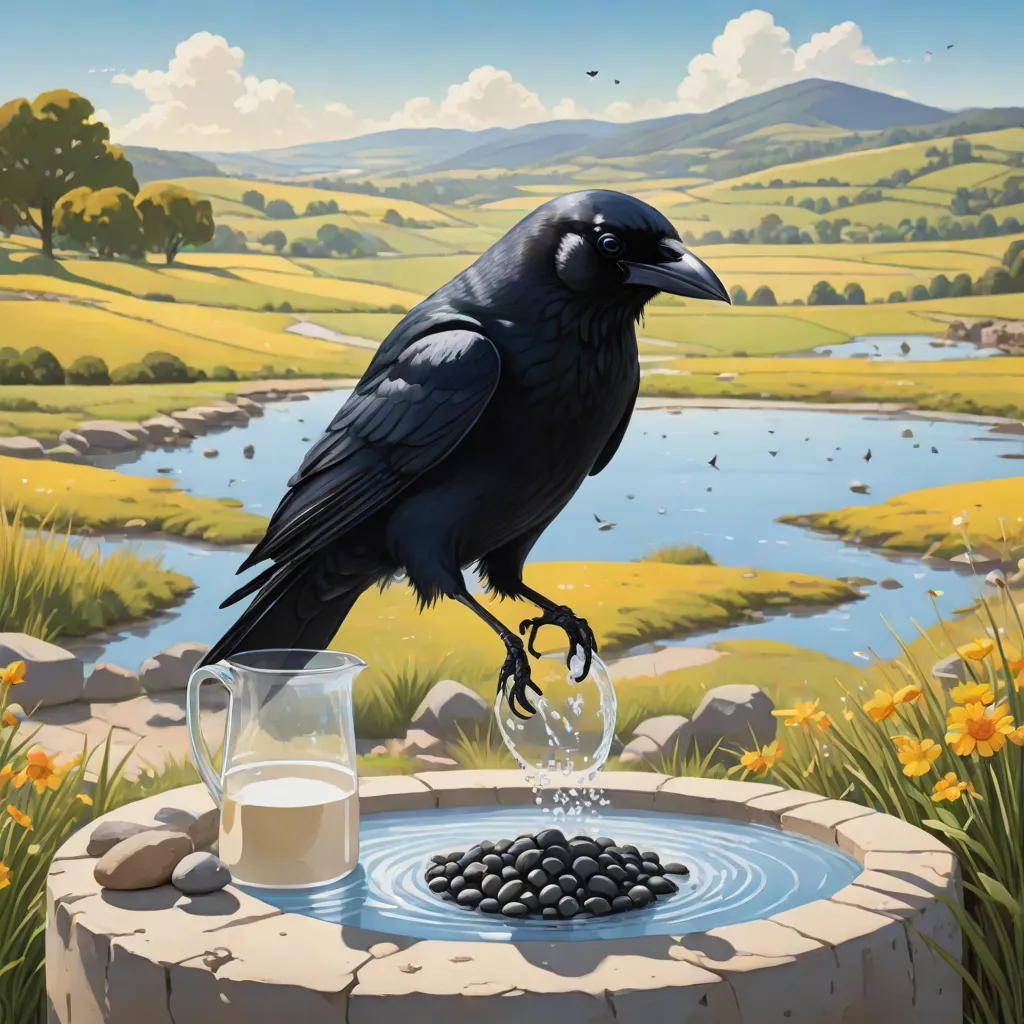 The Clever Crow and the Water Jug
