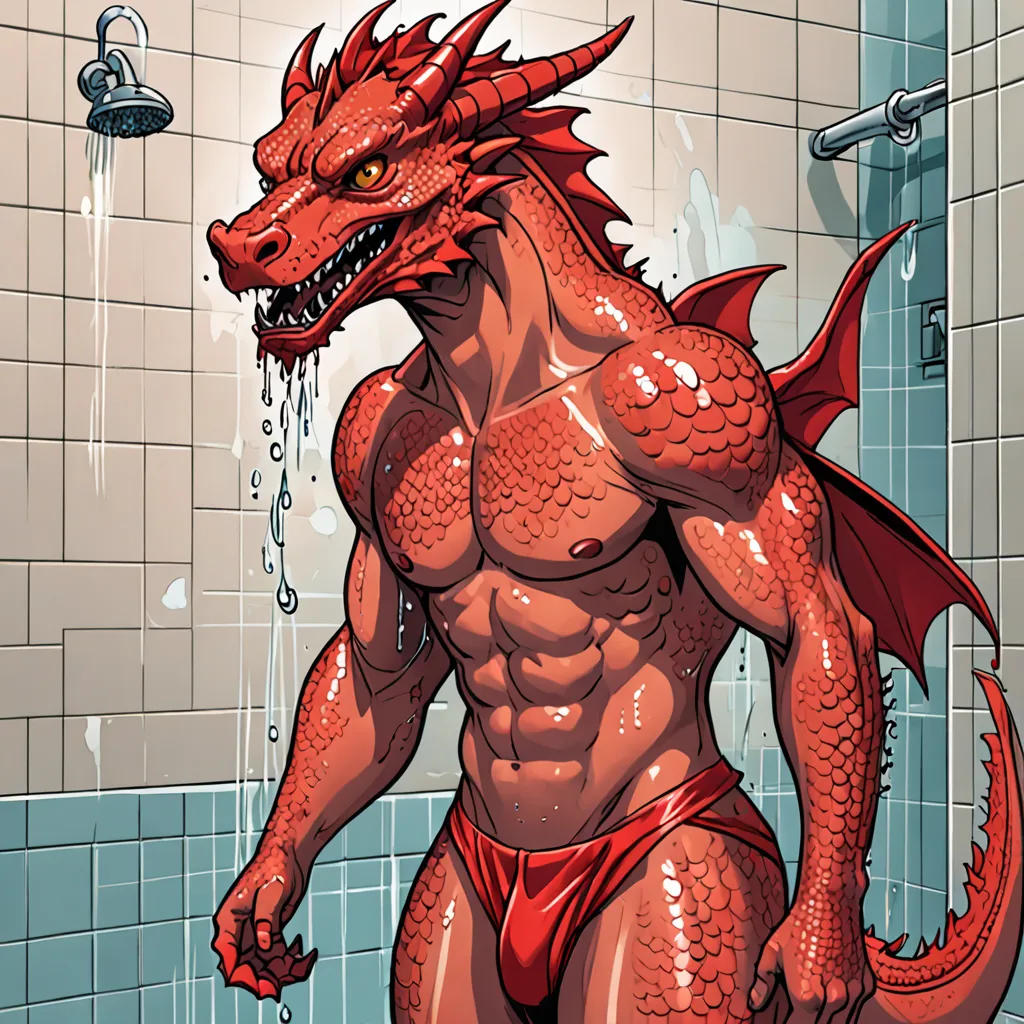 Dragon's Mischief in the Shower