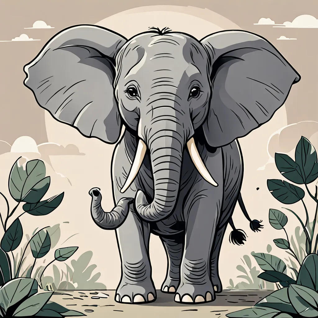 Ellie the Elephant with Two Trunks
