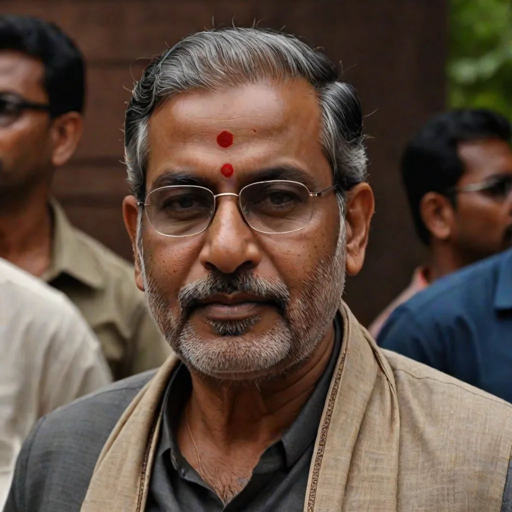 a man with a red dot on his forehead and glasses on his face, standing in front of a group of men, Bholekar Srihari, samikshavad, a character portrait, jayison devadas