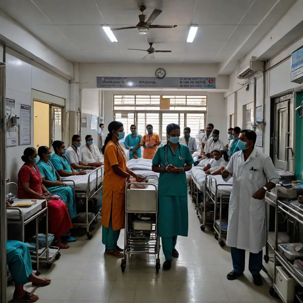 a group of doctors standing around a hospital bed in a room with a few beds on the floor and a few nurses in the room, Ella Guru, neoplasticism, a jigsaw puzzle, award-winning photograph