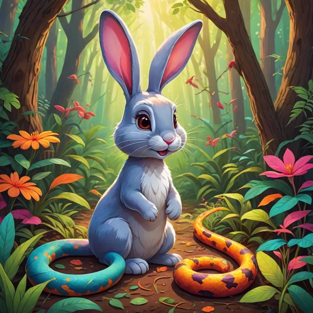 Sad Rabbit Meets an Inspiring Snake