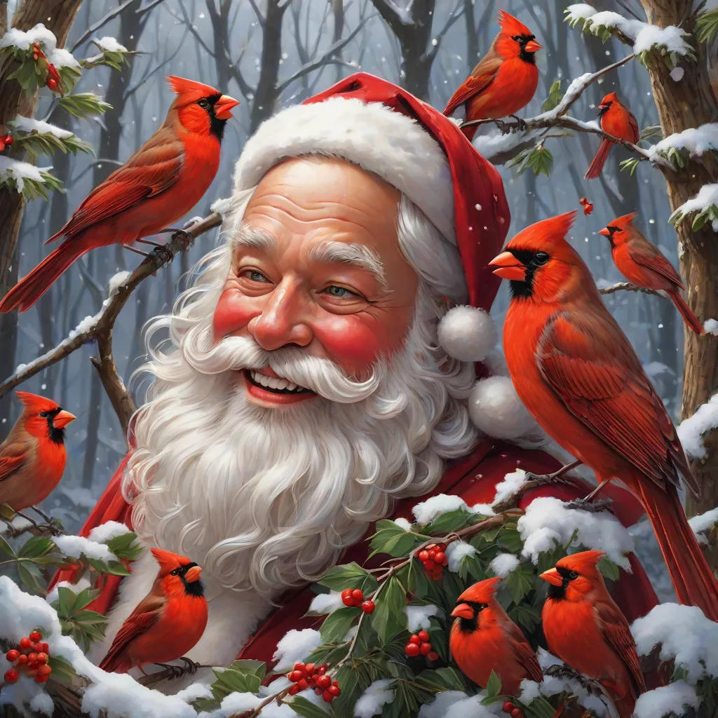 Santa and the 200 Caroling Cardinals