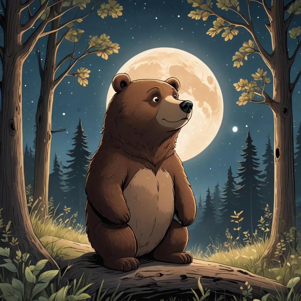 The Sleepy Bear and the Starry Night