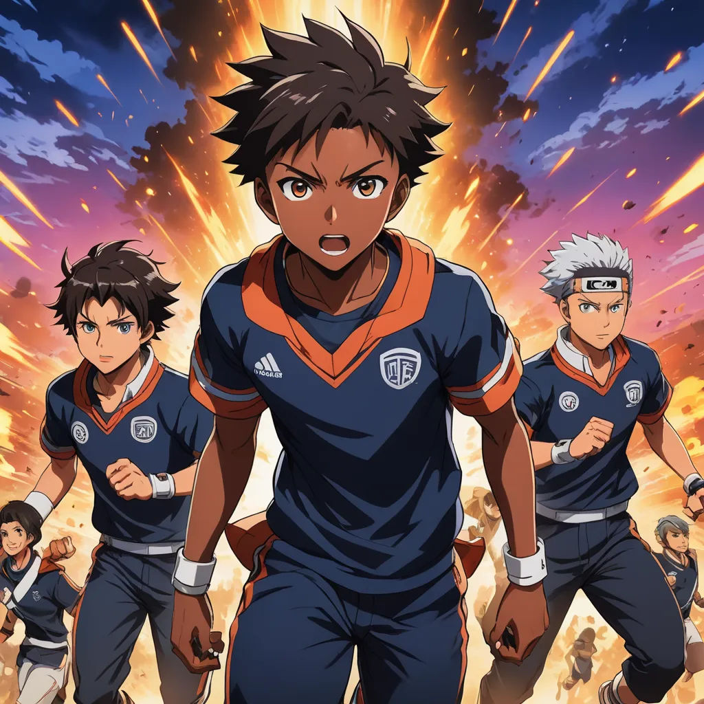 a group of young men standing next to each other in front of a sky filled with clouds and stars, rayonism, concept art, Baiōken Eishun, anime key visual