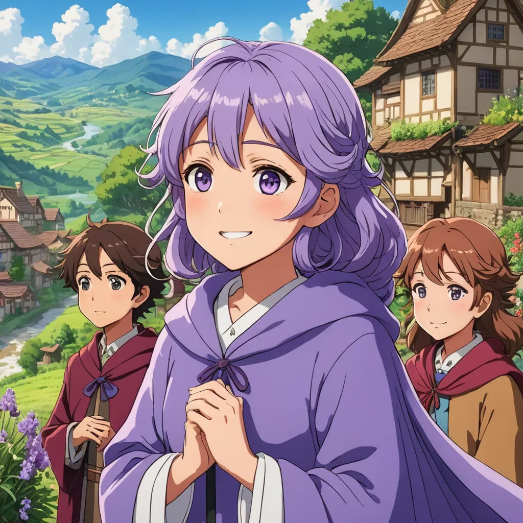 a group of people standing in front of a house with a mountain in the background and a sky in the background, sots art, concept art, Anne Said, official art