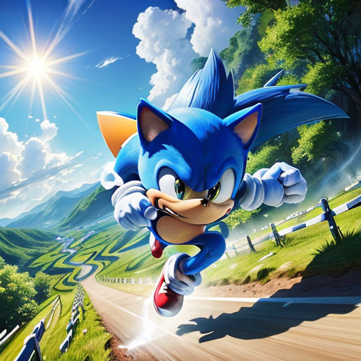 Download Sonic the Hedgehog: A Speedy Adventure in Fan Art Wallpaper