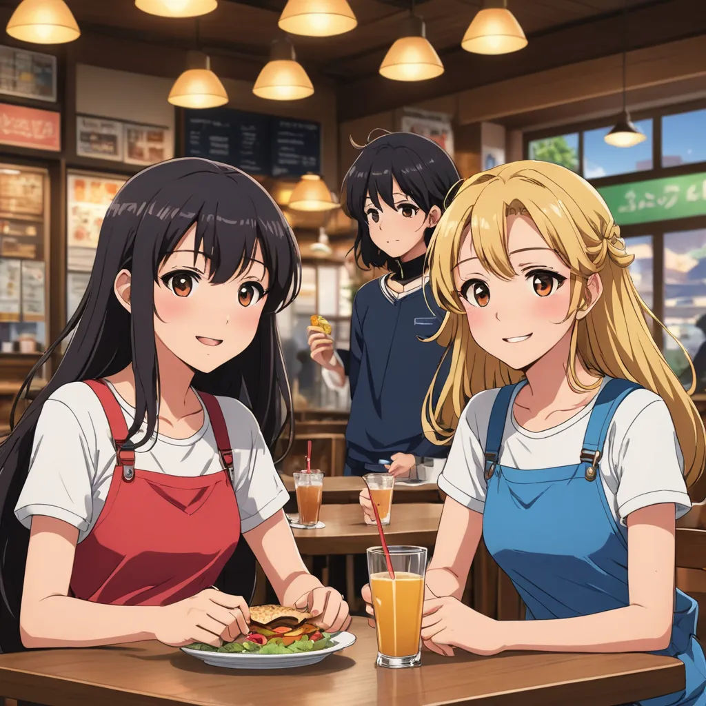 a group of people sitting at a table with food and drinks in front of them, with a woman holding a plate of food, socialist realism, an album cover, Bourgeois, official art