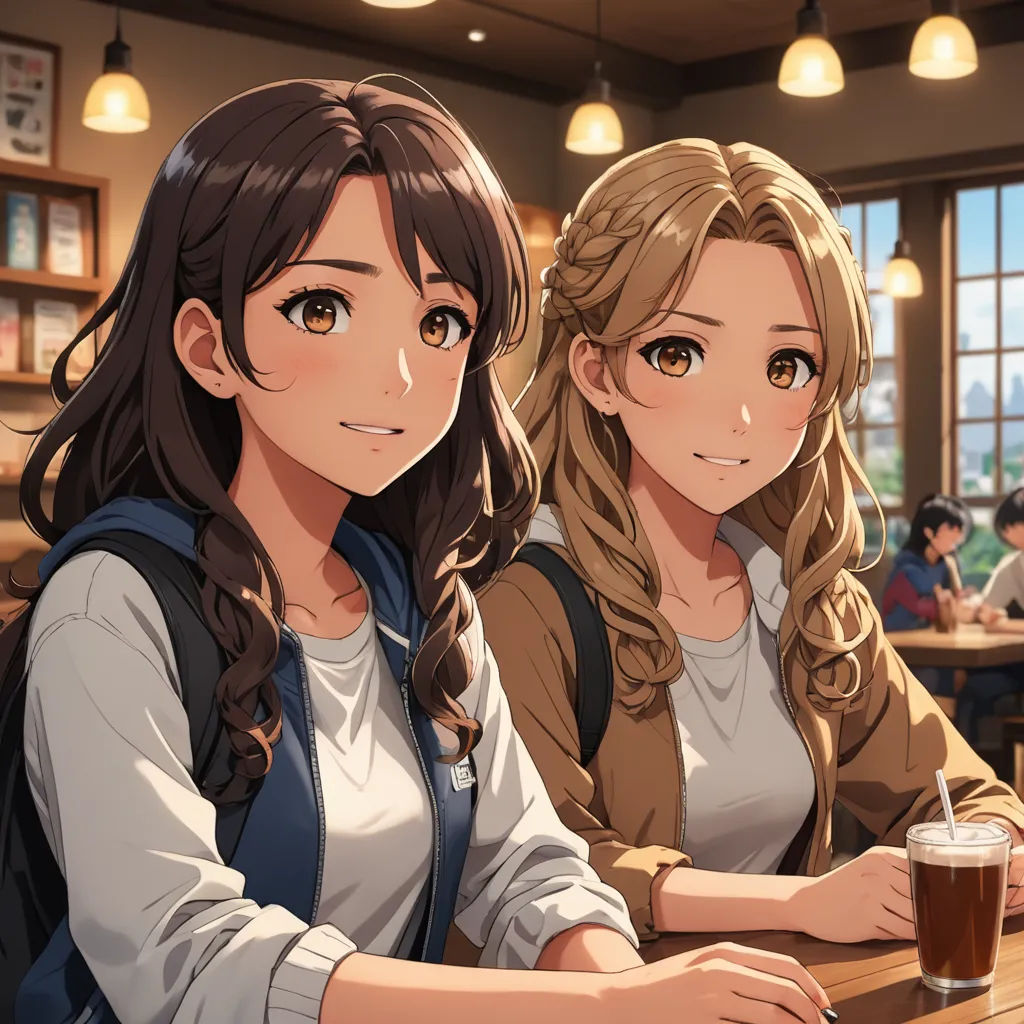 two girls sitting at a table with a beer in front of them and a window behind them with a view of a city, remodernism, a stock photo, Anne Said, official art