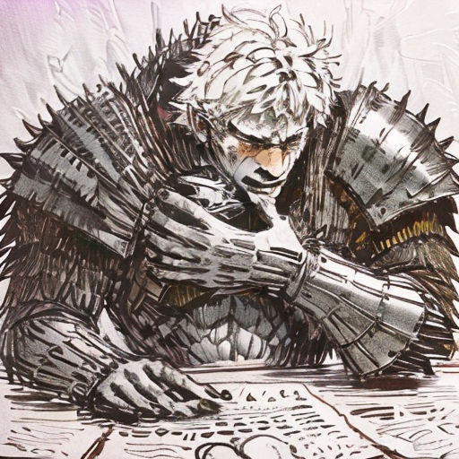 a drawing of a man sitting on a table with a book in his hand and a game of thrones in his other hand