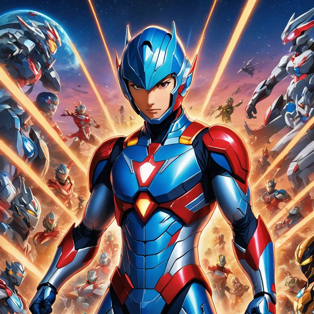 a man in a suit standing in front of a bunch of robots and other characters in a space setting, rayonism, poster art, Adam Rex, key art