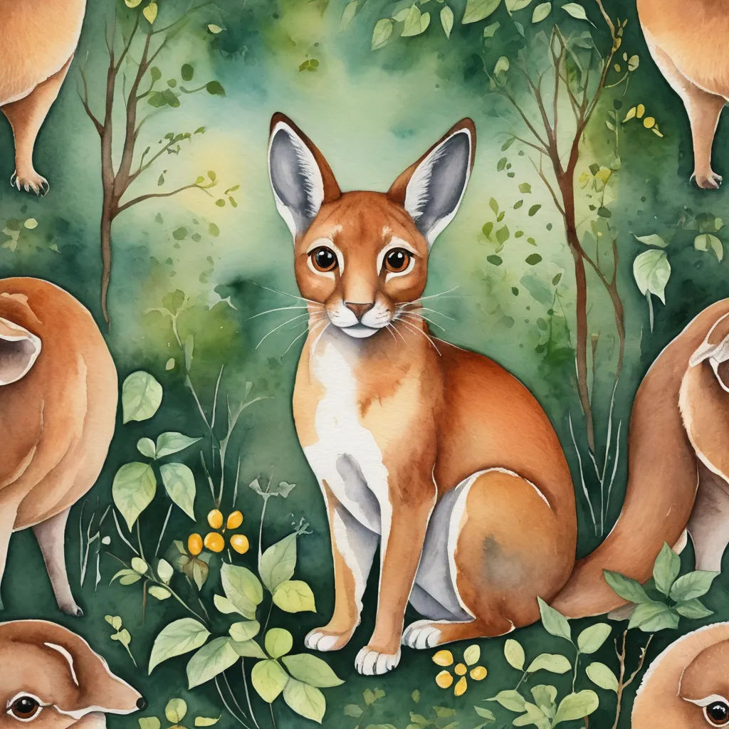 a painting of a fox and two other animals in a forest with flowers and leaves on the ground and a green background, folk art, a watercolor painting, Felicity Charlton, leesha hannigan