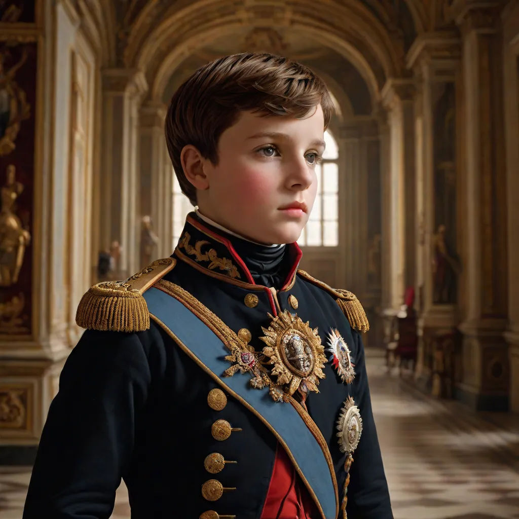 a young boy in a uniform standing in a room with a checkered floor and walls, looking to the side, Carl Gustaf Pilo, photorealism, a detailed matte painting, vfx
