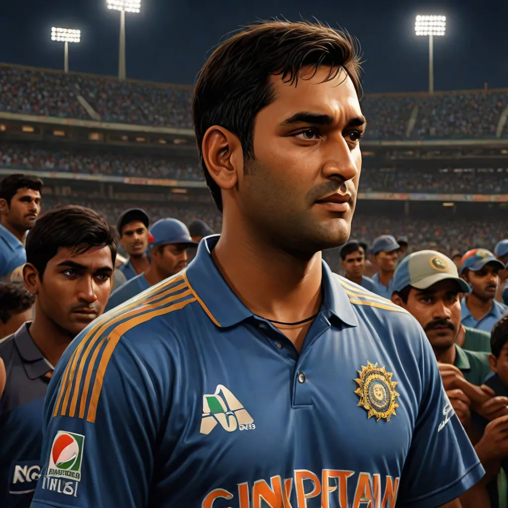 a man in a blue shirt standing in front of a crowd of people in a stadium with a ball, photorealism, a detailed painting, Bhupen Khakhar, highly detailed digital painting