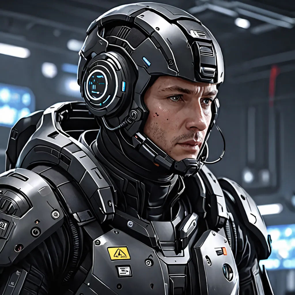 a man in a futuristic suit with a helmet on his head and a sci - fi fi fi fi fi fi fi fi fi fi fi fi fi fi fi fi fi fi fi fi fi fi fi fi fi fi fi fi, space art, a character portrait, Eve Ryder, cgstudio