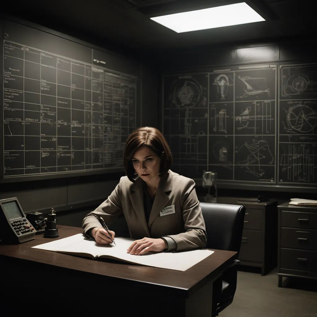 a woman sitting at a desk with a pen and paper in her hand and a cell phone in front of her, nuclear art, a detailed matte painting, Clarice Beckett, promotional image