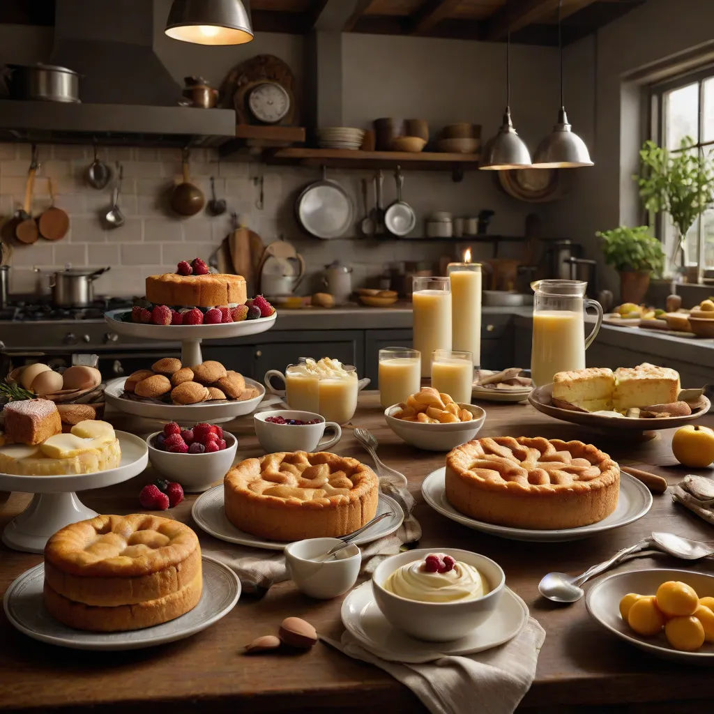 a table with a lot of food on it and candles on the table and a window in the background, photorealism, a still life, Christian Hilfgott Brand, food photography