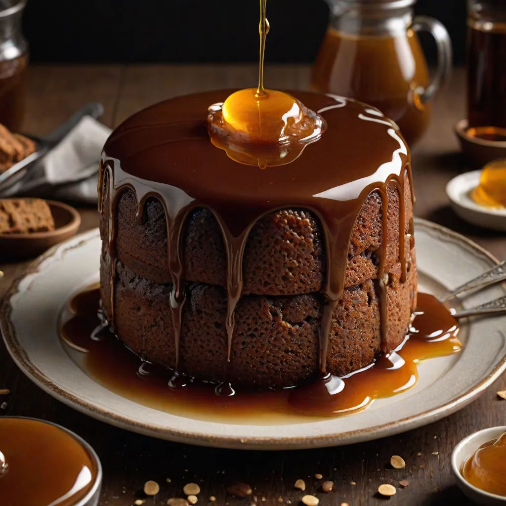 a cake with a spoon and a spoon in it on a plate with some sauce and spoons around it, hyperrealism, a 3D render, Ceferí Olivé, food photography