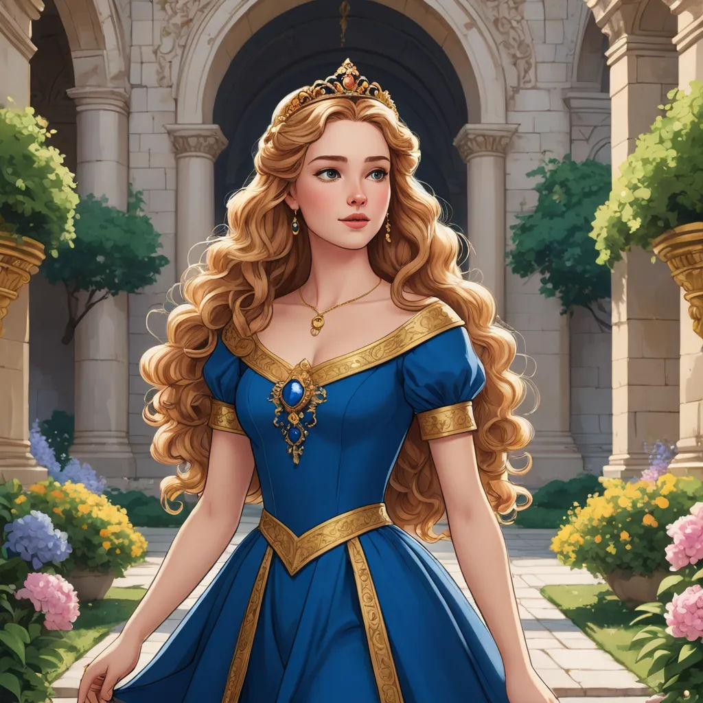 a woman in a blue dress standing in front of a building with flowers and a clock on it's face, fantasy art, a storybook illustration, Charlie Bowater, rossdraws global illumination
