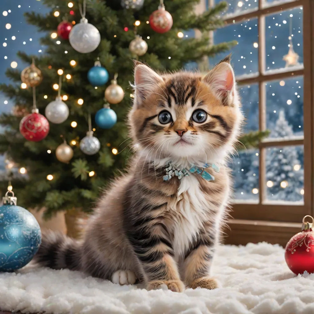 A Cute Cat's First Christmas