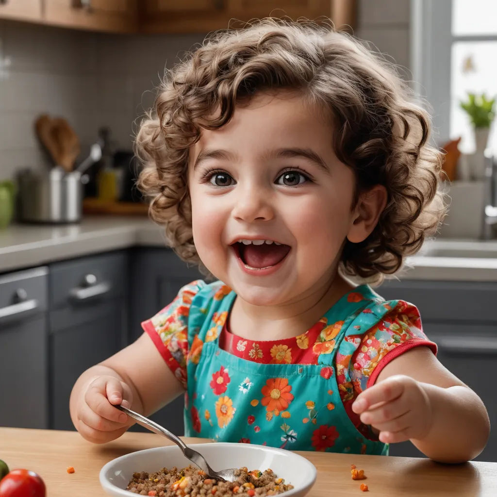 a little girl eating a bowl of food with a spoon in her hand and smiling at the camera while sitting at a table, photorealism, a stock photo, Arthur Sarkissian, professional food photography