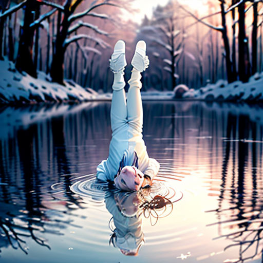 a person laying on their back in the water with their feet in the air and their legs in the water