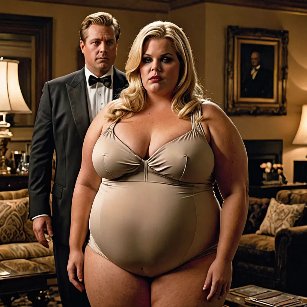 a man and a woman in a living room with a couch and a coffee table with a lamp on it, precisionism, a hyperrealistic painting, Annie Leibovitz, promotional image