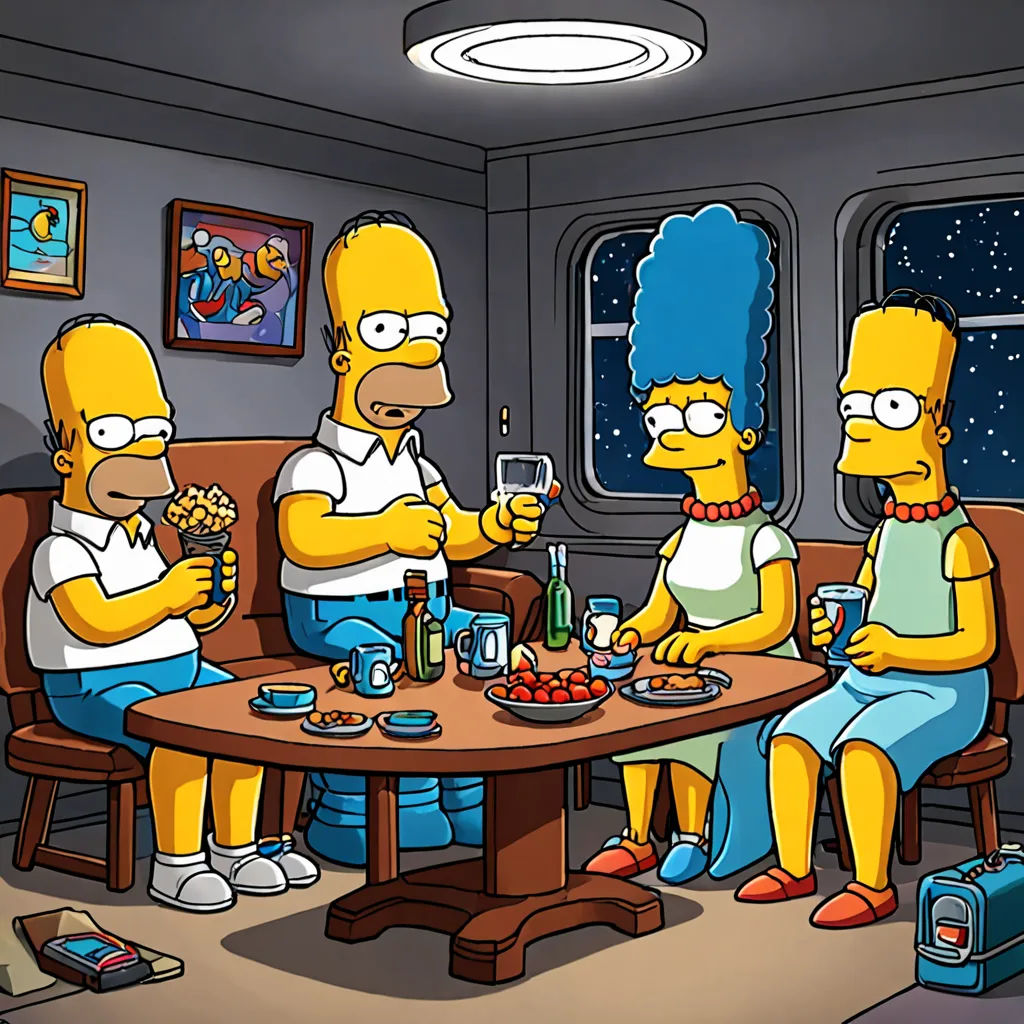 a group of people sitting around a table with a cell phone in hand and a man in the middle, space art, a comic book panel, Edi Rama, promotional image