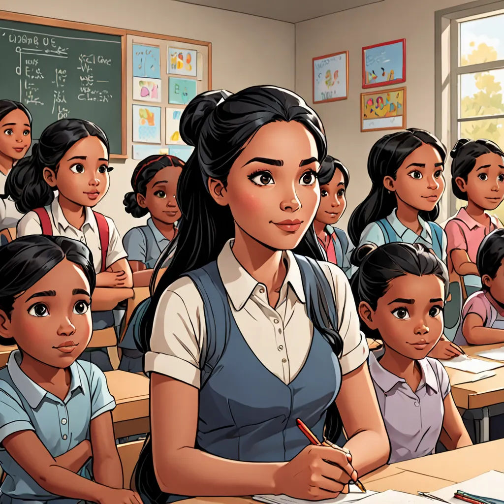 a cartoon of a teacher in front of a class of students in a classroom with a chalkboard and a chalkboard, a comic book panel, comic cover art, bengal school of art, Artgerm