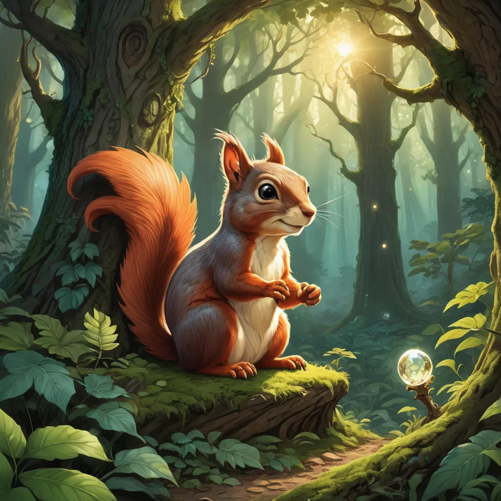 The Brave Squirrel and the Enchanted Woods