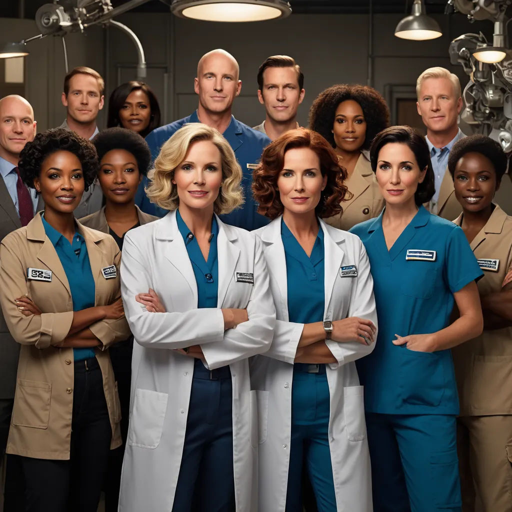 a group of doctors standing in a hospital room together with their arms crossed and looking at the camera with a serious look on their face, dau-al-set, a poster, Ada Gladys Killins, promotional image