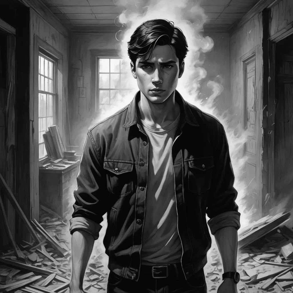 a man in a room with a fire coming out of his mouth and a door open to another room, sots art, a character portrait, Cedric Seaut (Keos Masons), official art