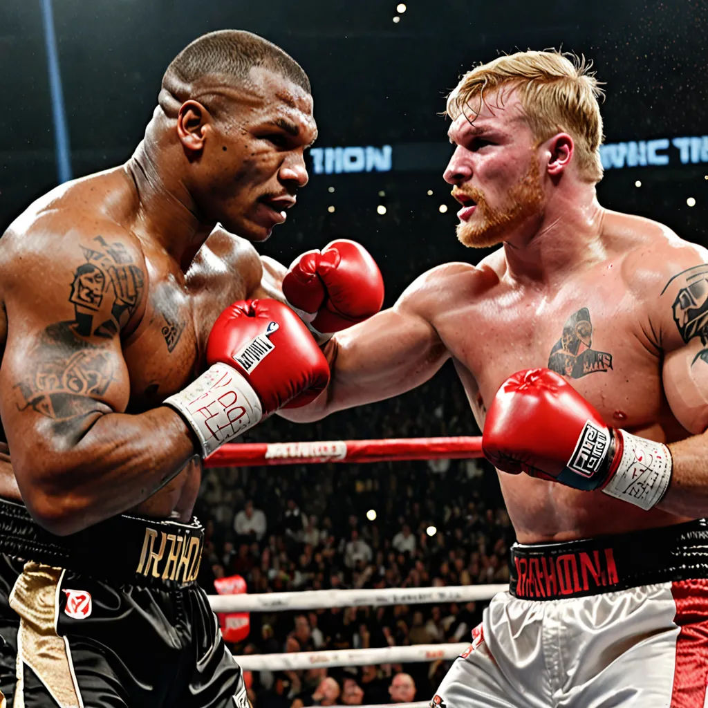 two men in boxing gloves standing next to each other in a ring with a crowd watching them from the stands, a digital rendering, high definition, viennese actionism, Dimitre Manassiev Mehandjiysky