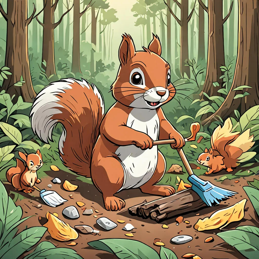 The Little Squirrel's Big Clean up
