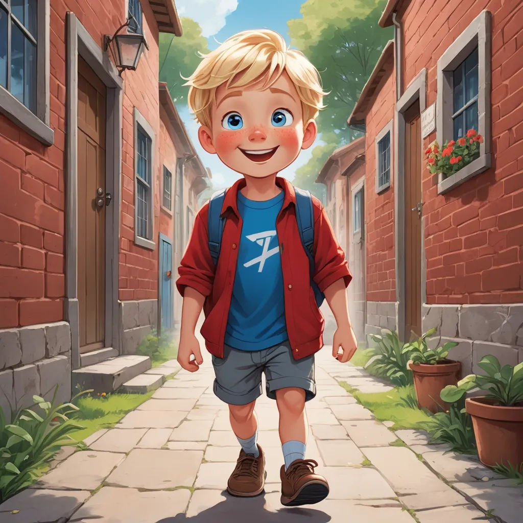 a boy walking down a street in a cartoon style with a backpack on his back and a backpack on his shoulder, american scene painting, a storybook illustration, Aaron Jasinski, official art