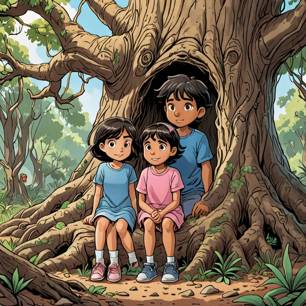 a family of three sitting in a tree in the forest illustration by alex krautt for the children's book, the jungle, private press, a storybook illustration, Diego Gisbert Llorens, book cover