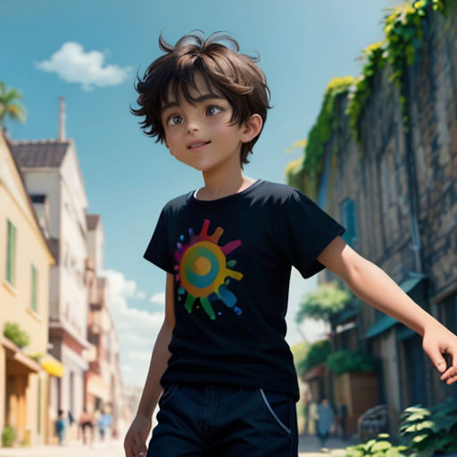 a young boy is walking down a street in a cartoon character photo from the animated movie the incredible spider - man