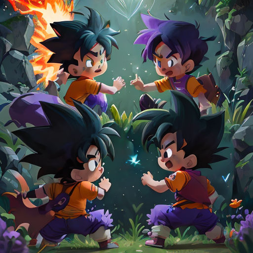 three cartoon characters are in the woods with fire coming out of their mouths and a fire coming out of their mouths